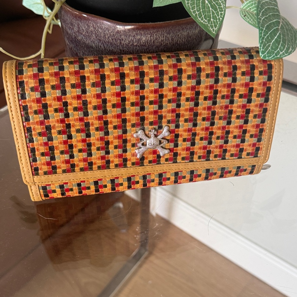 Vivienne Westwood Tan and Black Woven Wallet